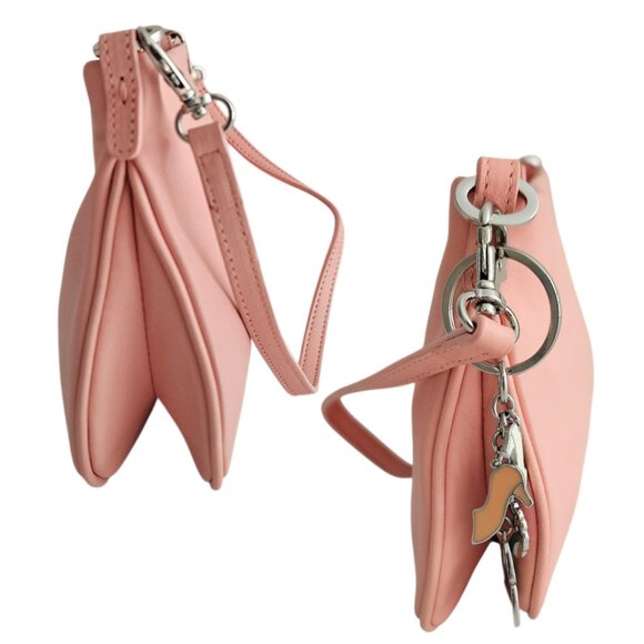 Casual Corner Leather Baguette Shoulder Bag Clutch | NWT | Salmon Pink - Picture 6 of 12